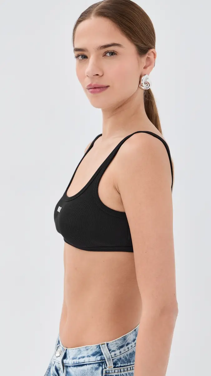 Versace Bio Cotton Rib Bra Black | Thumbnail 4