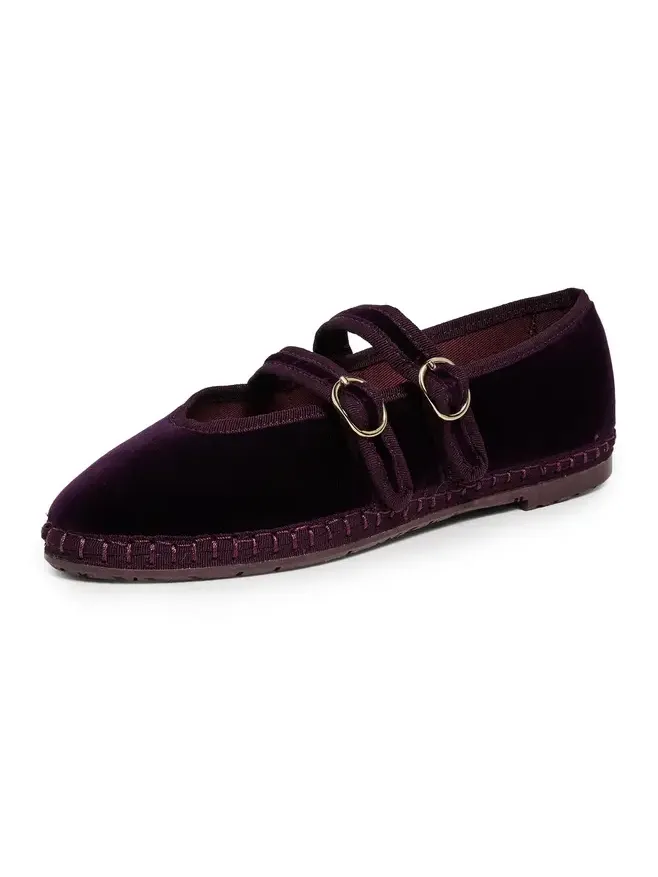Claire Velvet Mary Jane Flats Claire Velvet Mary Jane Flats