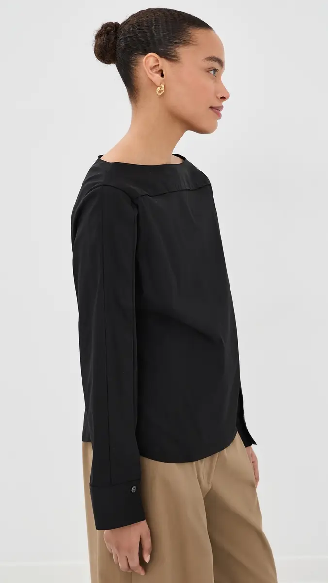 Theory Boat Neck Blouse Black | Thumbnail 4