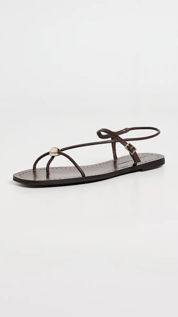 Loeffler Randall Lara Strappy Flat Sandals Espresso | Thumbnail 2