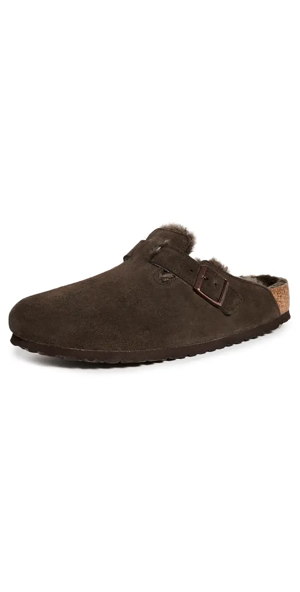 Birkenstock Boston Shearling Clogs Mocha/Mocha | Image 1 Birkenstock Boston Shearling Clogs Mocha/Mocha | Image 1