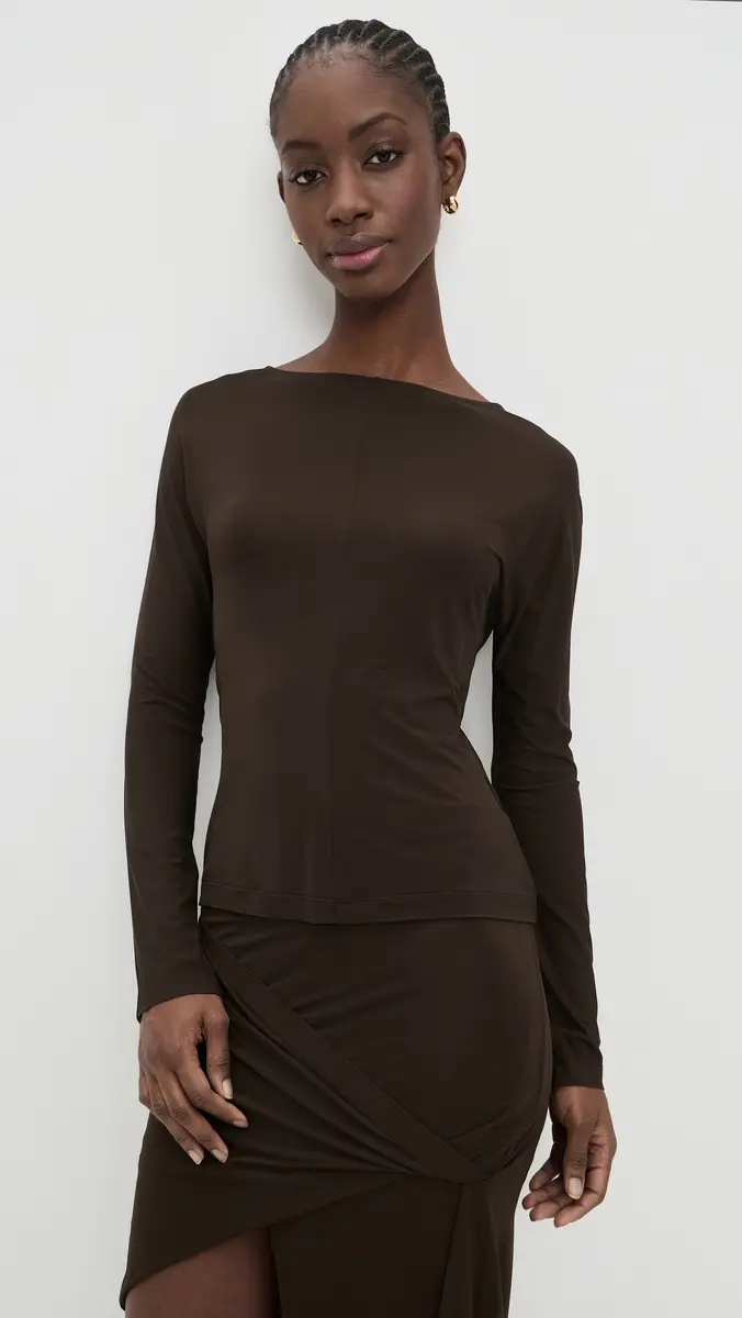 Helmut Lang Cowl Back Top Bistre | Thumbnail 2 Helmut Lang Cowl Back Top Bistre | Thumbnail 2