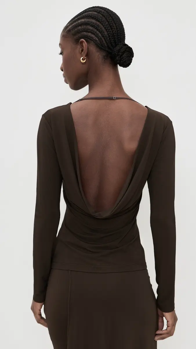 Helmut Lang Cowl Back Top Bistre | Thumbnail 3 Helmut Lang Cowl Back Top Bistre | Thumbnail 3