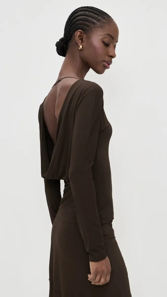 Helmut Lang Cowl Back Top Bistre | Thumbnail 4 Helmut Lang Cowl Back Top Bistre | Thumbnail 4
