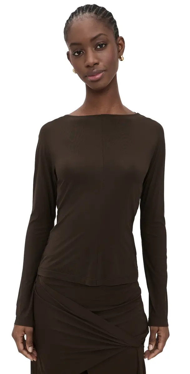 Cowl Back Top Bistre