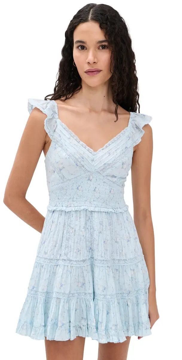 LoveShackFancy Presline Dress Snowdrop Blue | Image 1 LoveShackFancy Presline Dress Snowdrop Blue | Image 1