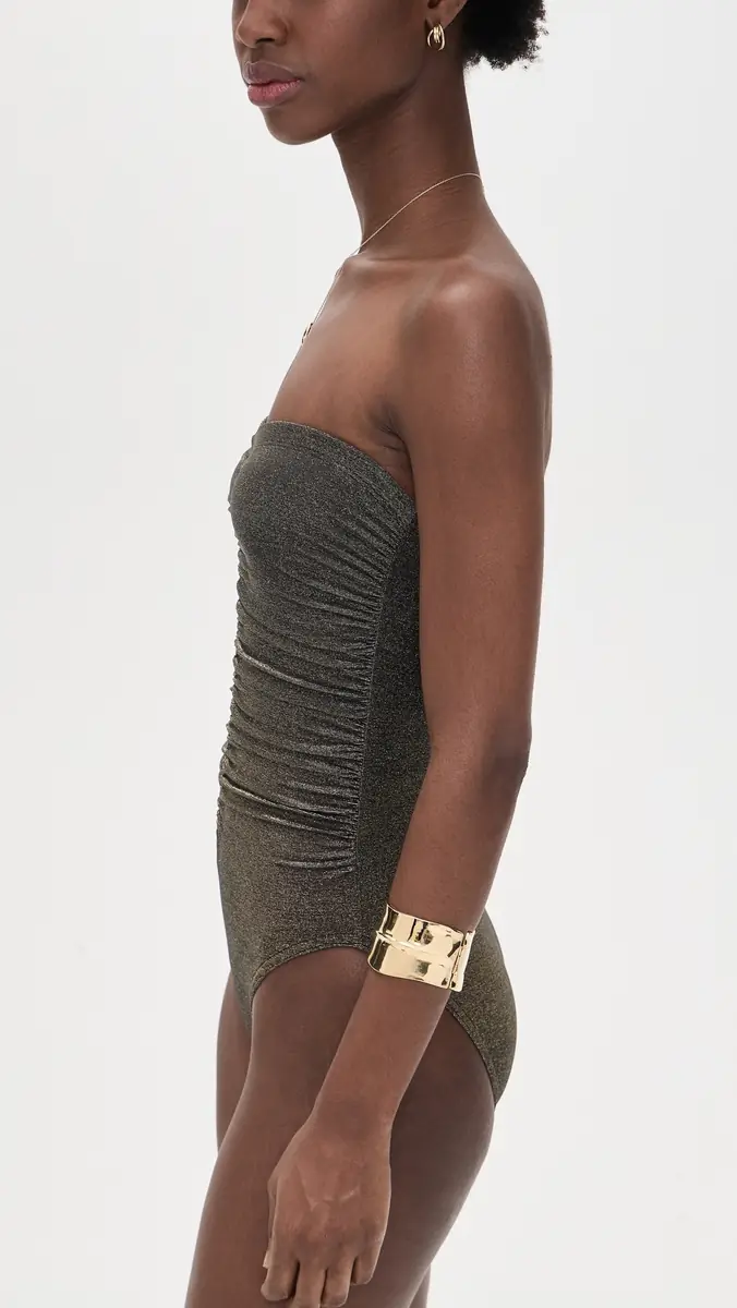 Karla Colletto Helena Bandeau One Piece with Shelf Bra Gold | Thumbnail 3 Karla Colletto Helena Bandeau One Piece with Shelf Bra Gold | Thumbnail 3