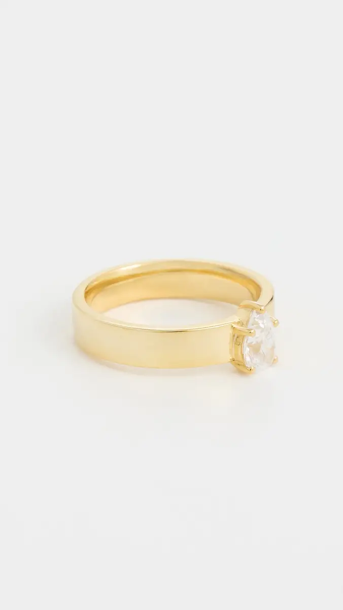 Alexa Leigh Pear Pinky Ring Yellow Gold | Thumbnail 2