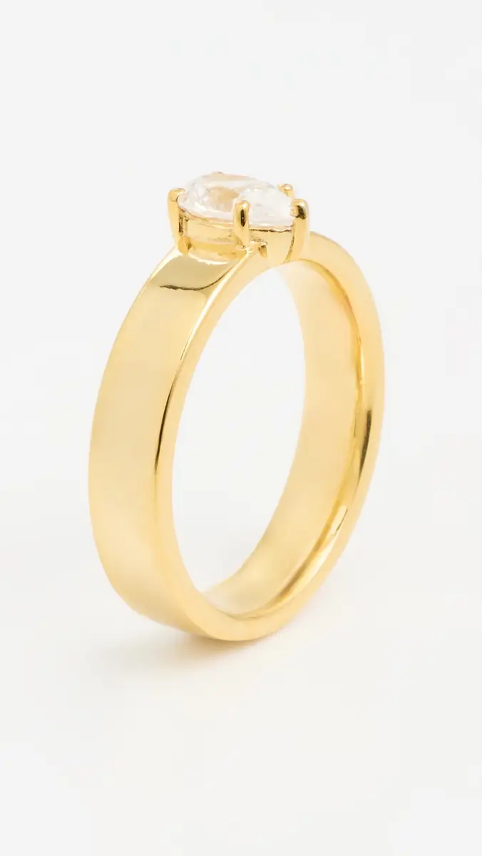 Alexa Leigh Pear Pinky Ring Yellow Gold | Thumbnail 5