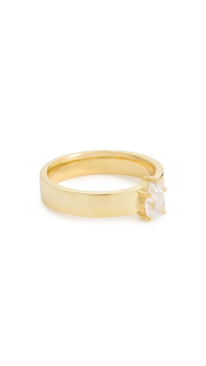 Alexa Leigh Pear Pinky Ring Yellow Gold | Thumbnail 6