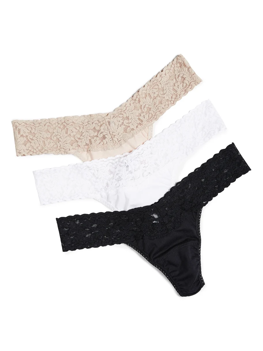 Low Rise Cotton Thong 3 Pack