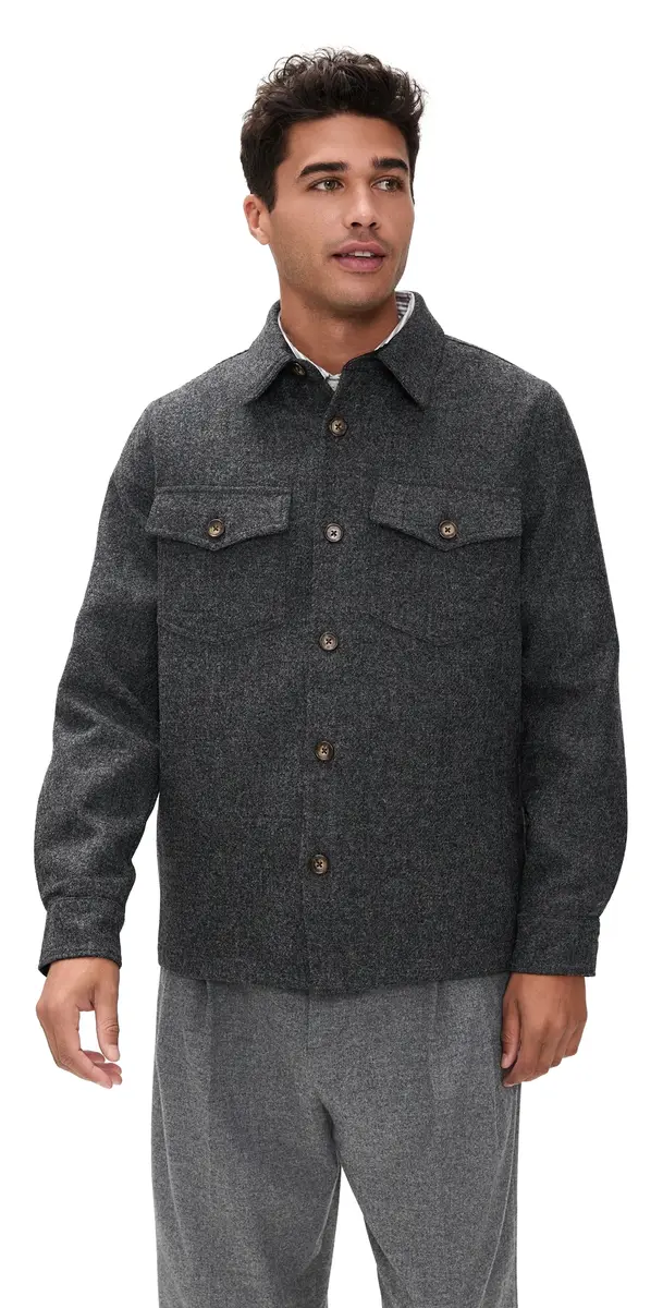 Portuguese Flannel Wool Field hirt Jacket Grey | Image 1 Portuguese Flannel Wool Field hirt Jacket Grey | Image 1