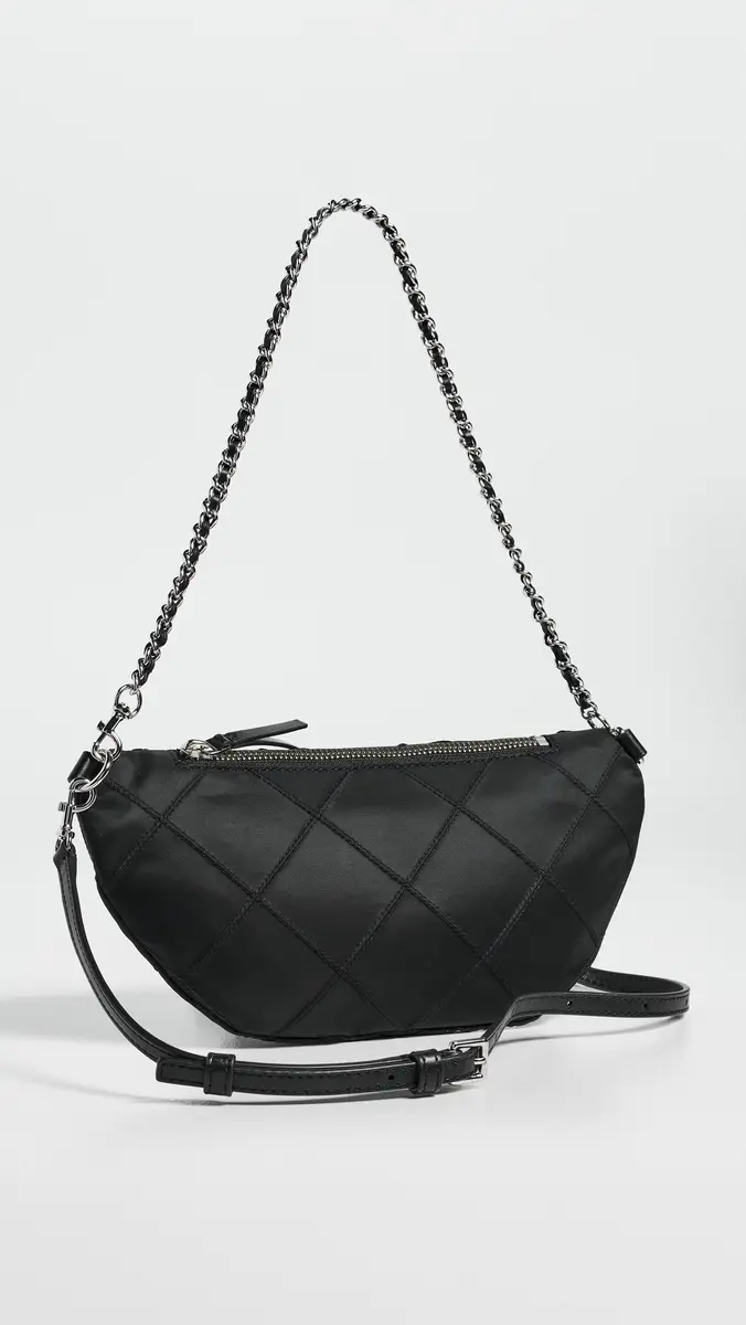 Tory Burch Fleming Nylon Belt Bag Black One Size | Thumbnail 4