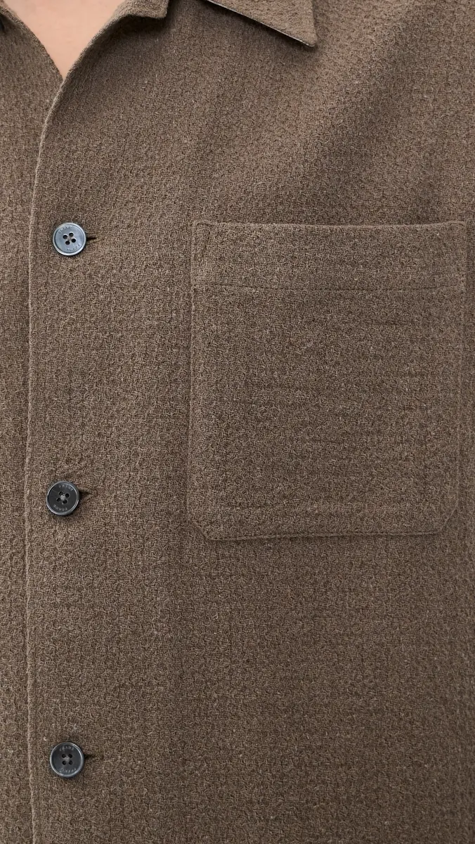 FRAME Open Weave Shirt Warm Grey | Thumbnail 6