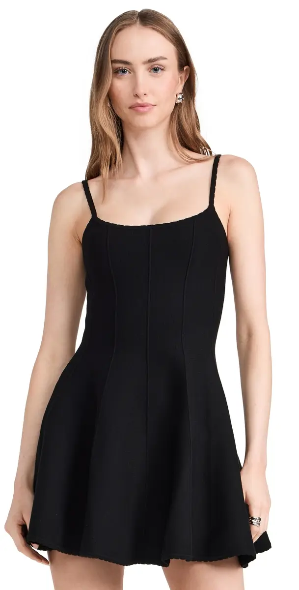 Flared Corset Dress Black