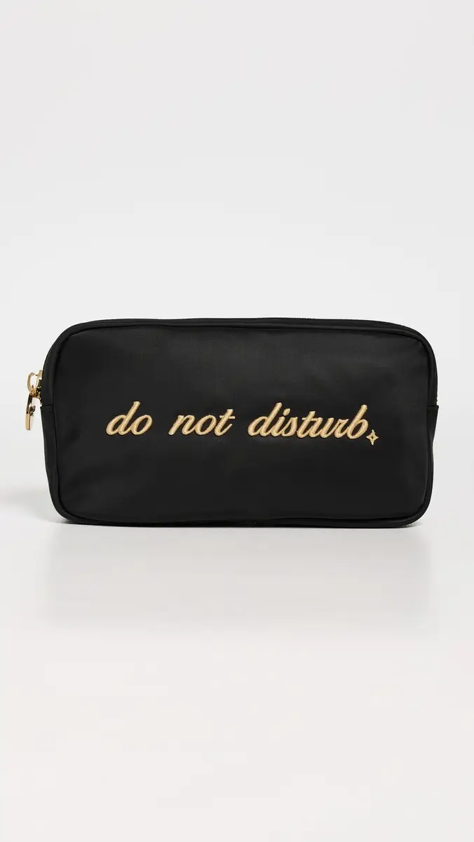 Stoney Clover Lane Do Not Disturb Embroidered Small Pouch Noir One Size | Thumbnail 2