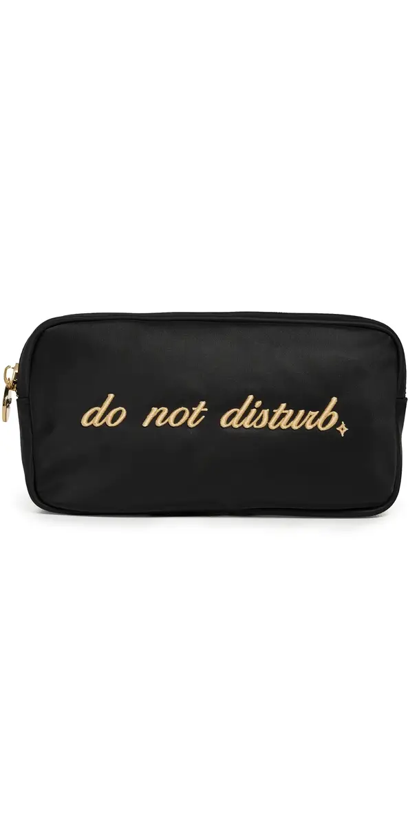 Do Not Disturb Embroidered Small Pouch Noir One Size Do Not Disturb Embroidered Small Pouch Noir One Size