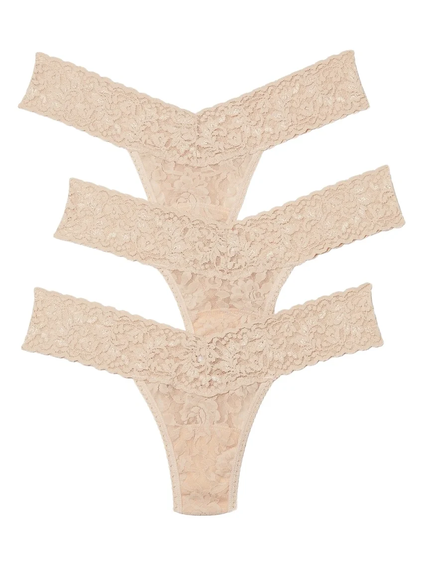 Signature Lace Low Rise Thong 3 Pack Signature Lace Low Rise Thong 3 Pack