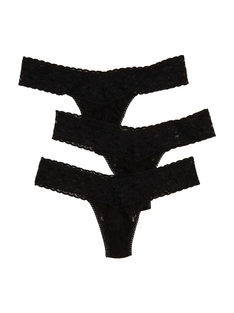 Signature Lace Low Rise Thong 3 Pack Signature Lace Low Rise Thong 3 Pack