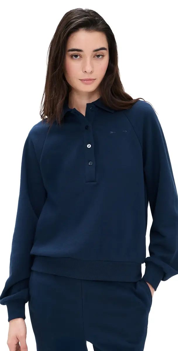 The Upside Collared Elle Polo Navy | Image 1 The Upside Collared Elle Polo Navy | Image 1