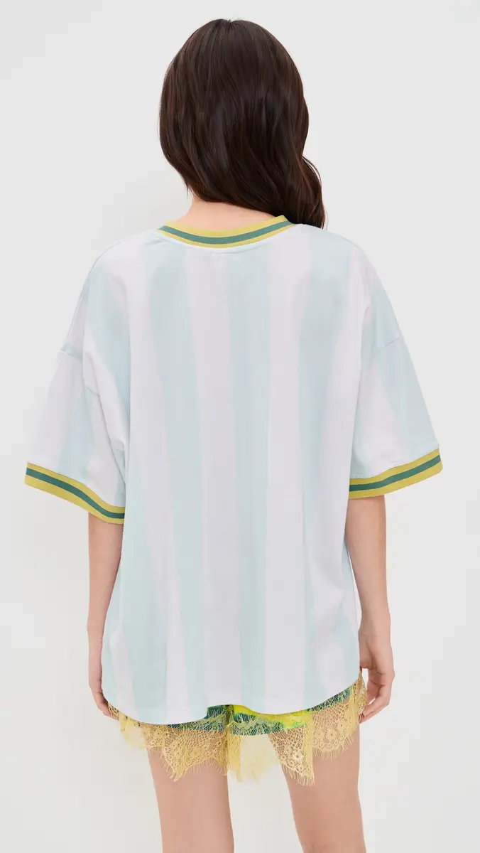Ciao Ciao Vacation Vacation Stripe Soccer Tee Blue/Pink | Thumbnail 4 Ciao Ciao Vacation Vacation Stripe Soccer Tee Blue/Pink | Thumbnail 4