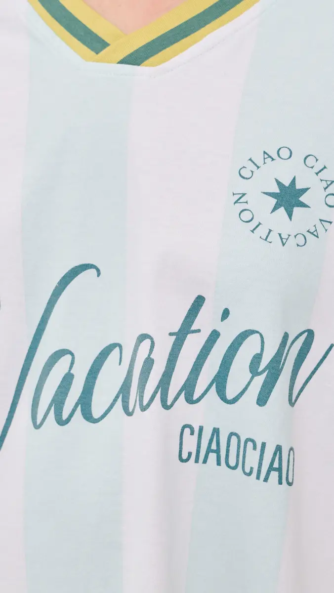 Ciao Ciao Vacation Vacation Stripe Soccer Tee Blue/Pink | Thumbnail 6 Ciao Ciao Vacation Vacation Stripe Soccer Tee Blue/Pink | Thumbnail 6