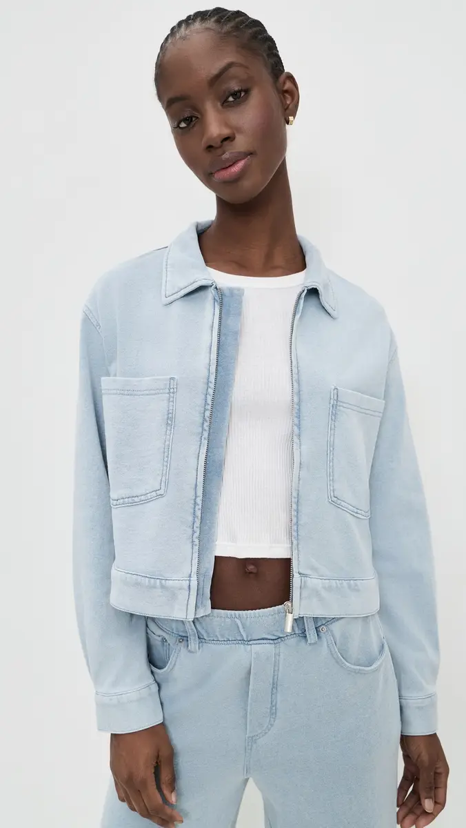 Z Supply Heritage Knit Denim Jacket Ocean Air Indigo | Thumbnail 2