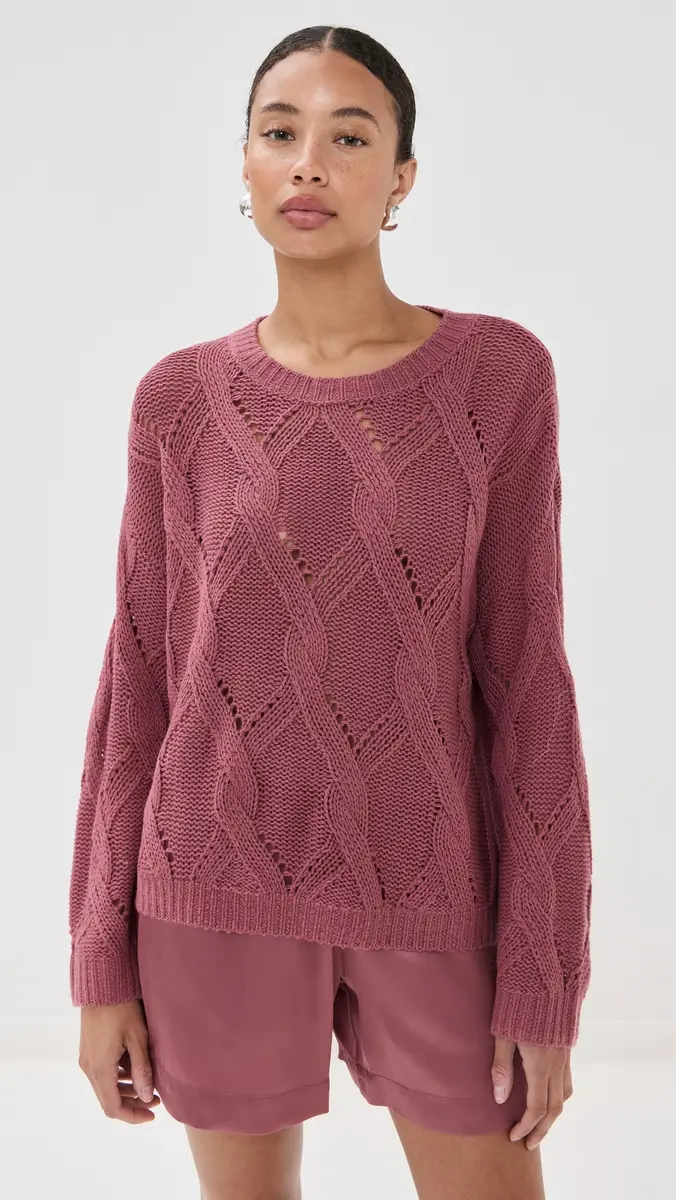 Sablyn Gia Slouchy Cashmere Crew Neck Sweater Desert Bloom | Thumbnail 2