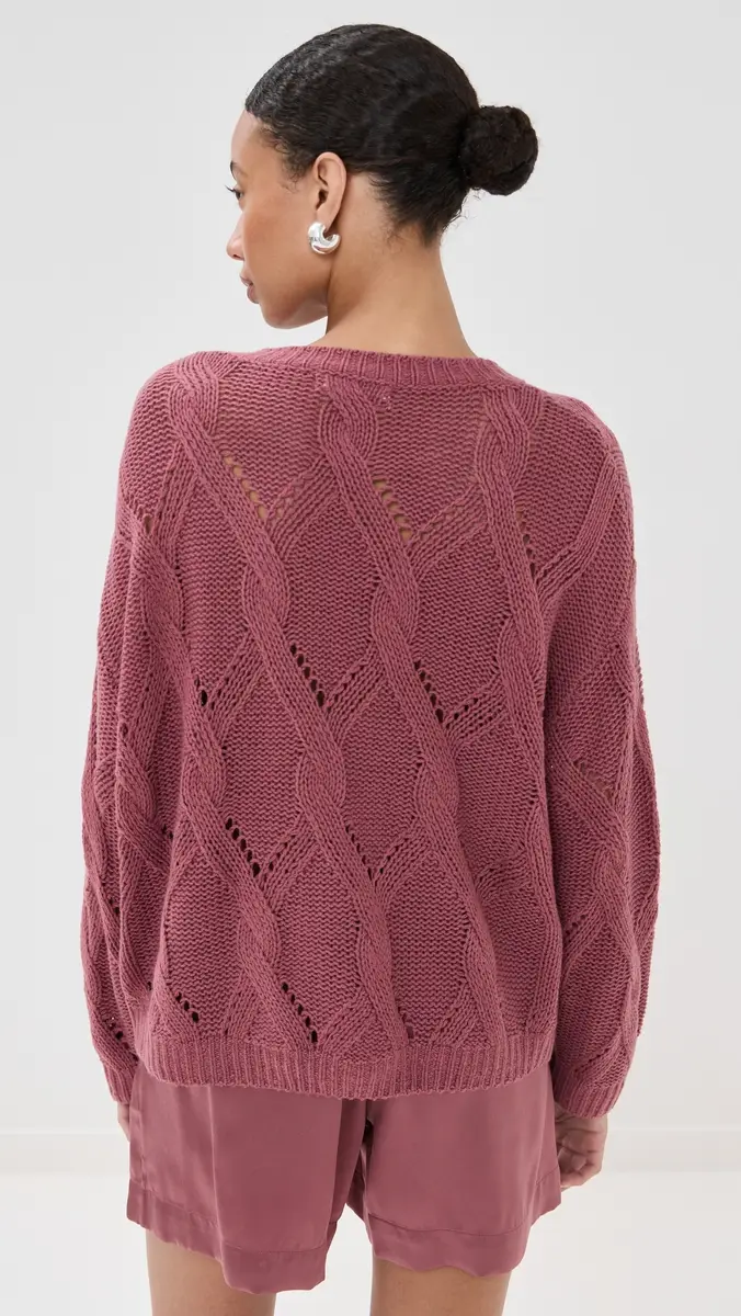 Sablyn Gia Slouchy Cashmere Crew Neck Sweater Desert Bloom | Thumbnail 3