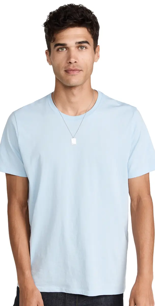 ATM Anthony Thomas Melillo Classic Jersey Crew Neck Tee Blue | Image 1 ATM Anthony Thomas Melillo Classic Jersey Crew Neck Tee Blue | Image 1