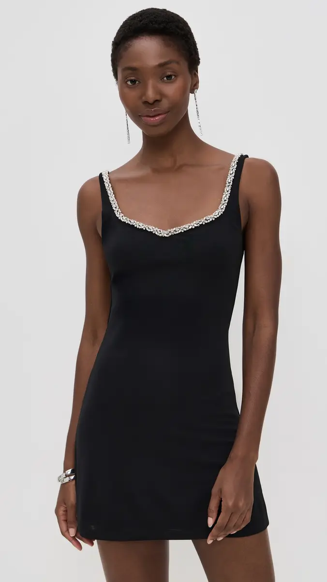 ALICE + OLIVIA Eve Embellished Trim Sweetheart Mini Dress Black | Thumbnail 2 ALICE + OLIVIA Eve Embellished Trim Sweetheart Mini Dress Black | Thumbnail 2
