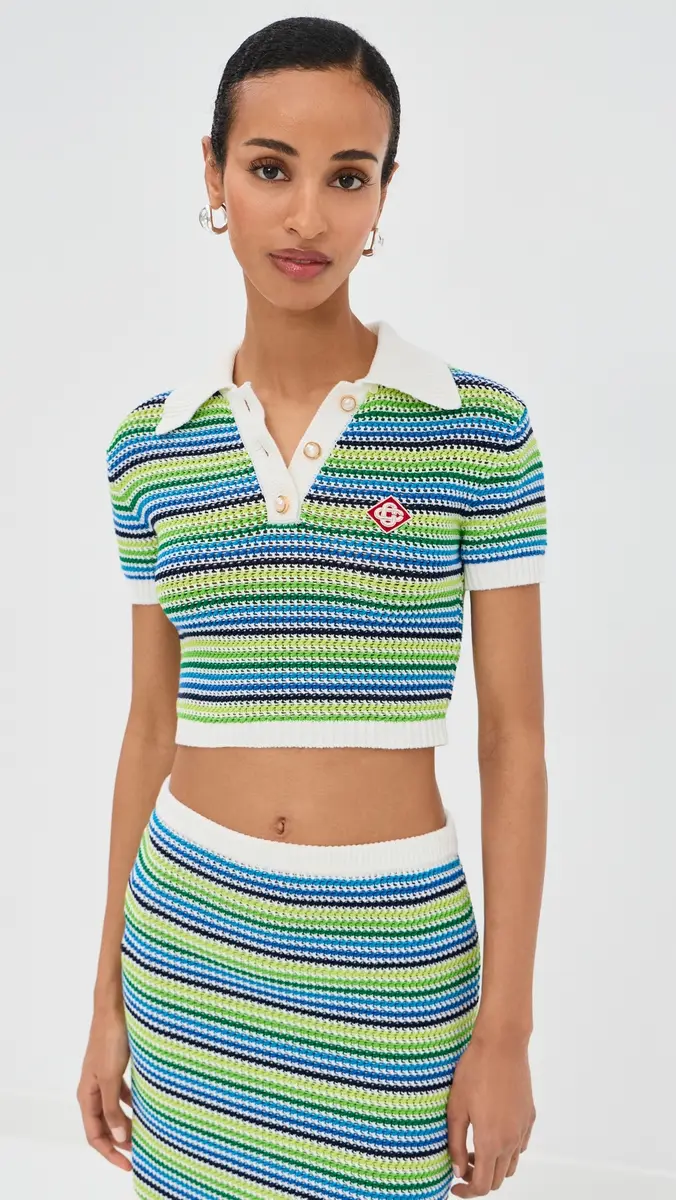 Casablanca Stripe Polo Shirt Stripe | Thumbnail 2 Casablanca Stripe Polo Shirt Stripe | Thumbnail 2