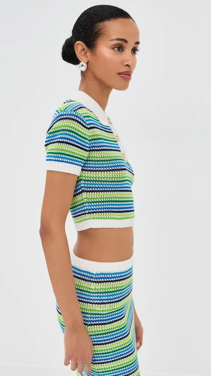 Casablanca Stripe Polo Shirt Stripe | Thumbnail 4 Casablanca Stripe Polo Shirt Stripe | Thumbnail 4