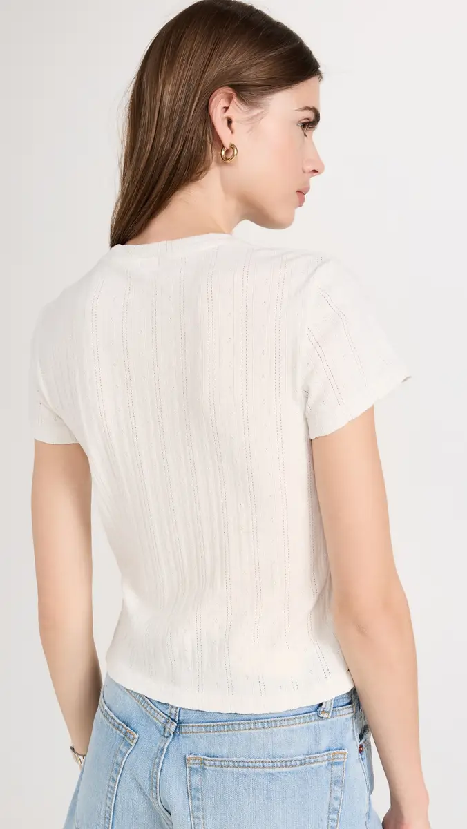RE/DONE Pointelle Baby Tee | Thumbnail 3 RE/DONE Pointelle Baby Tee | Thumbnail 3