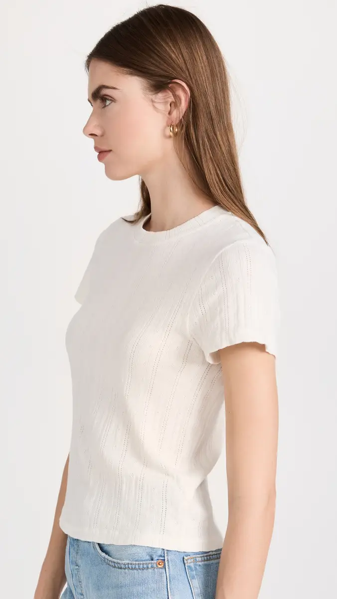 RE/DONE Pointelle Baby Tee | Thumbnail 4 RE/DONE Pointelle Baby Tee | Thumbnail 4