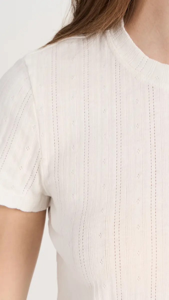 RE/DONE Pointelle Baby Tee | Thumbnail 6 RE/DONE Pointelle Baby Tee | Thumbnail 6