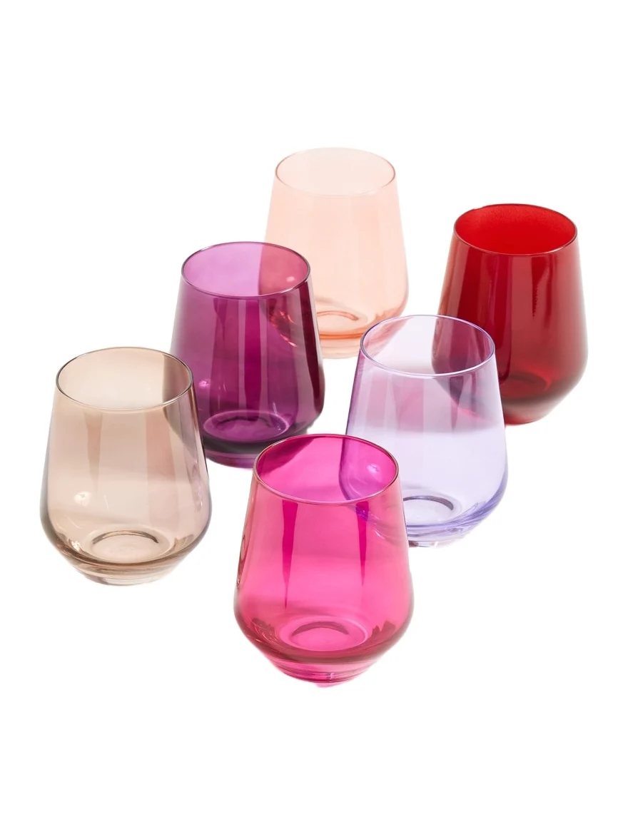 Estelle Colored Glass Stemless Set of 6