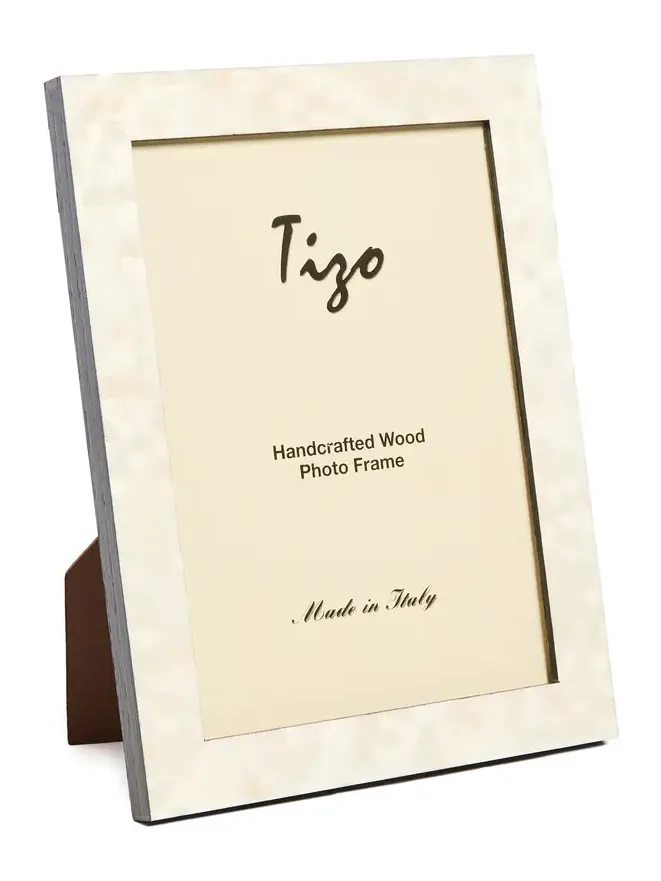 Tizo Design Italian White Burl Wood Frame 5x7