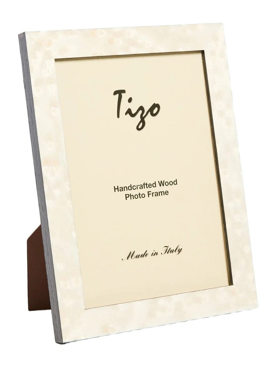 Tizo Design Italian White Burl Wood Frame 5x7