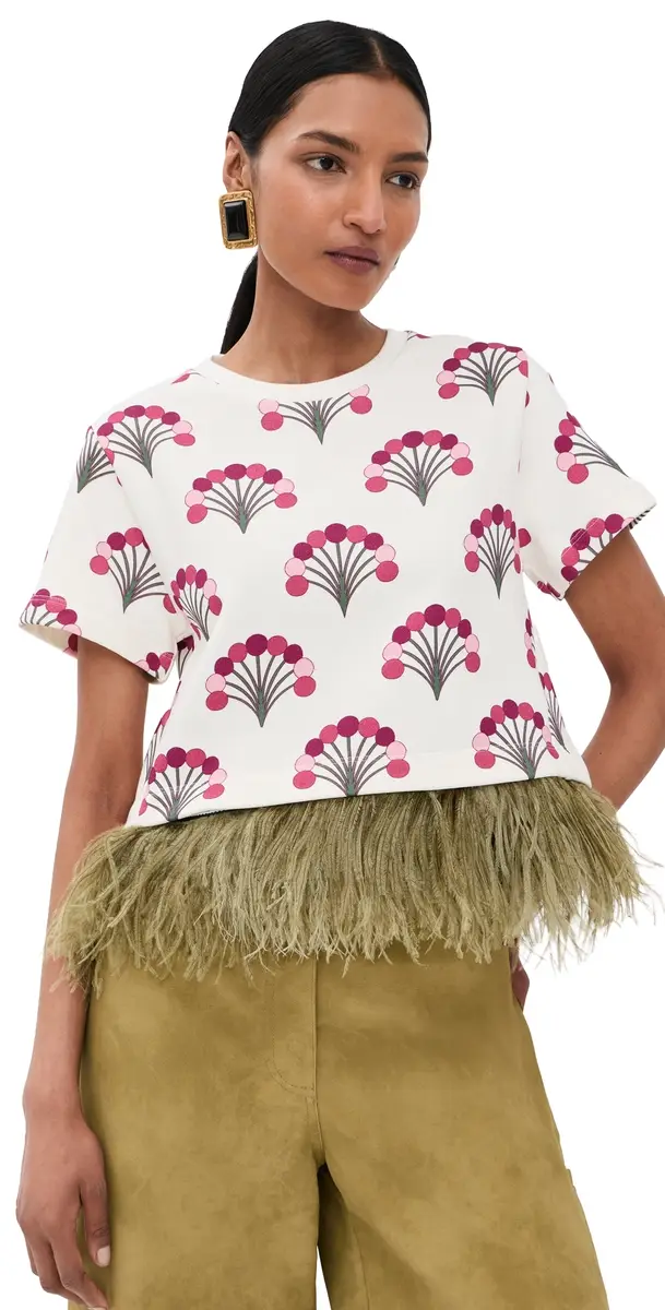 La DoubleJ La Scala Tee with Feathers Florette | Image 1 La DoubleJ La Scala Tee with Feathers Florette | Image 1