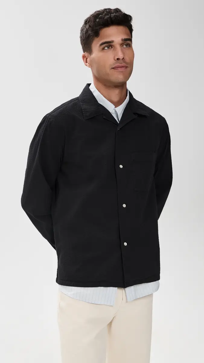 Knickerbocker Fulton Seersucker Shirt Black Black | Thumbnail 2 Knickerbocker Fulton Seersucker Shirt Black Black | Thumbnail 2