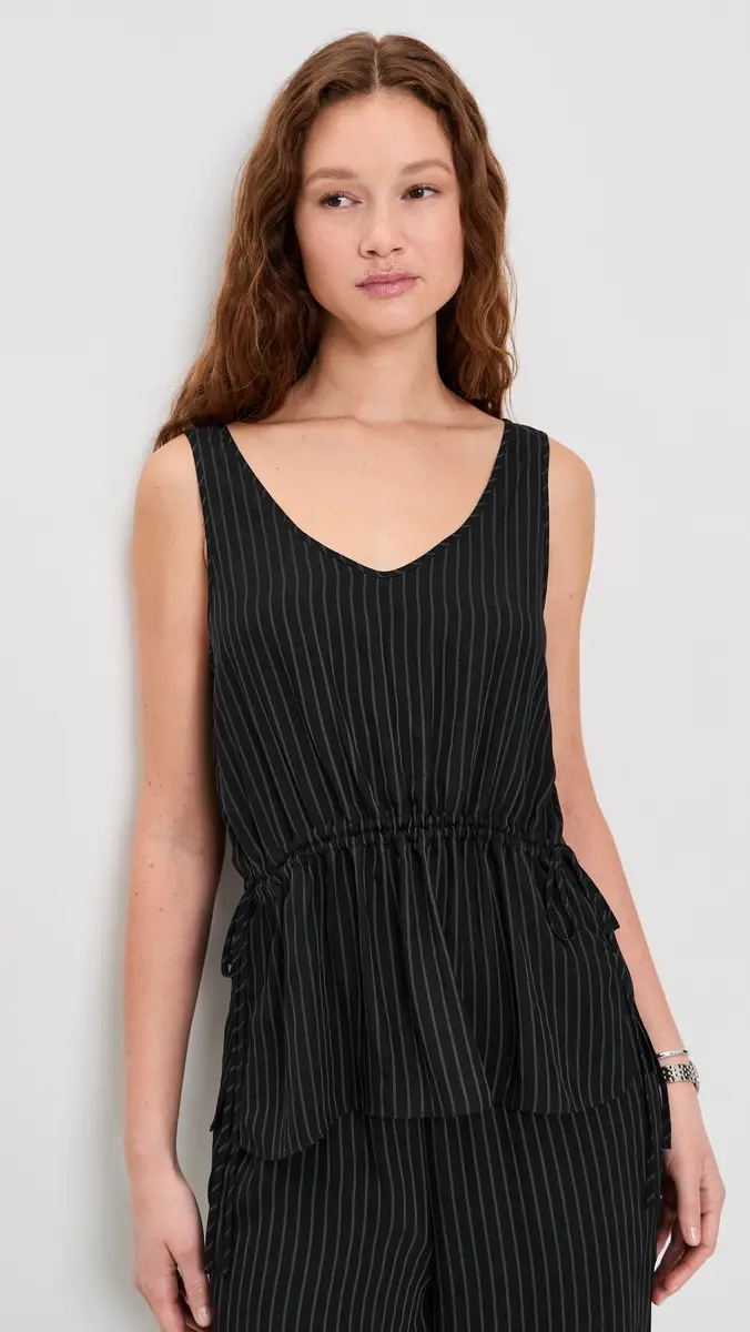 Theory Tie Easy Tank Top Black multi | Thumbnail 2