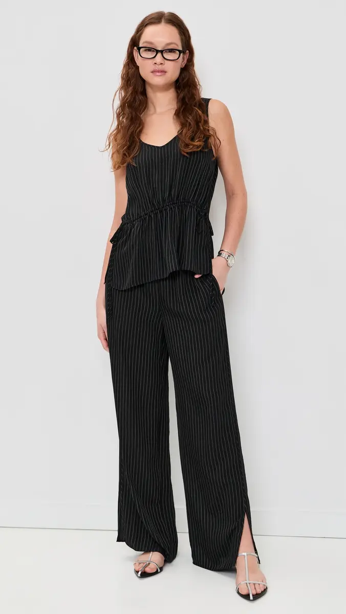 Theory Tie Easy Tank Top Black multi | Thumbnail 5