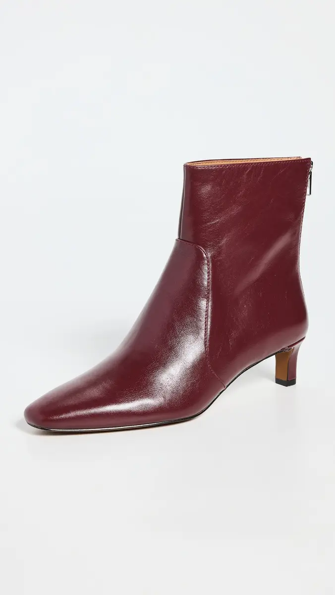 Madewell The Dimes Kitten Heel Boot In Crinkle Leather Deep Merlot | Thumbnail 2 Madewell The Dimes Kitten Heel Boot In Crinkle Leather Deep Merlot | Thumbnail 2