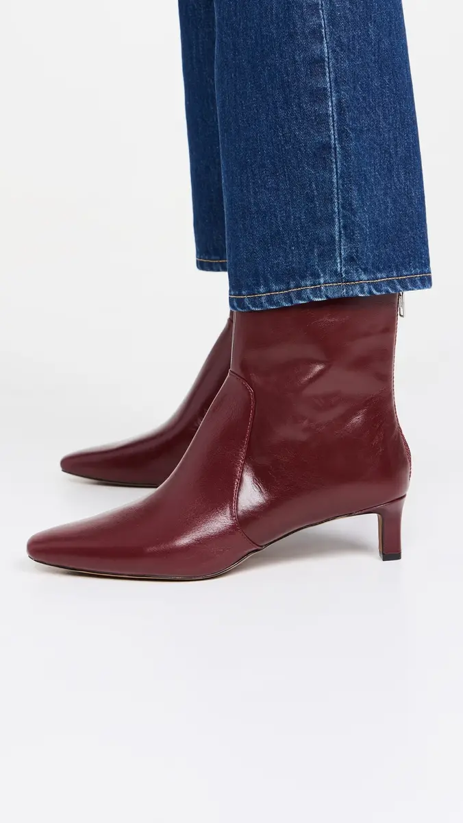 Madewell The Dimes Kitten Heel Boot In Crinkle Leather Deep Merlot | Thumbnail 3 Madewell The Dimes Kitten Heel Boot In Crinkle Leather Deep Merlot | Thumbnail 3