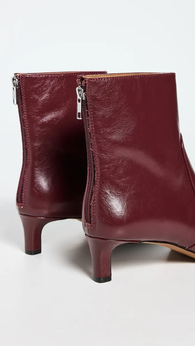 Madewell The Dimes Kitten Heel Boot In Crinkle Leather Deep Merlot | Thumbnail 4 Madewell The Dimes Kitten Heel Boot In Crinkle Leather Deep Merlot | Thumbnail 4