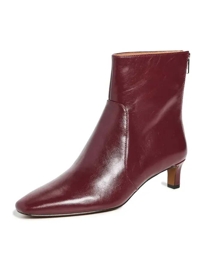 The Dimes Kitten Heel Boot In Crinkle Leather