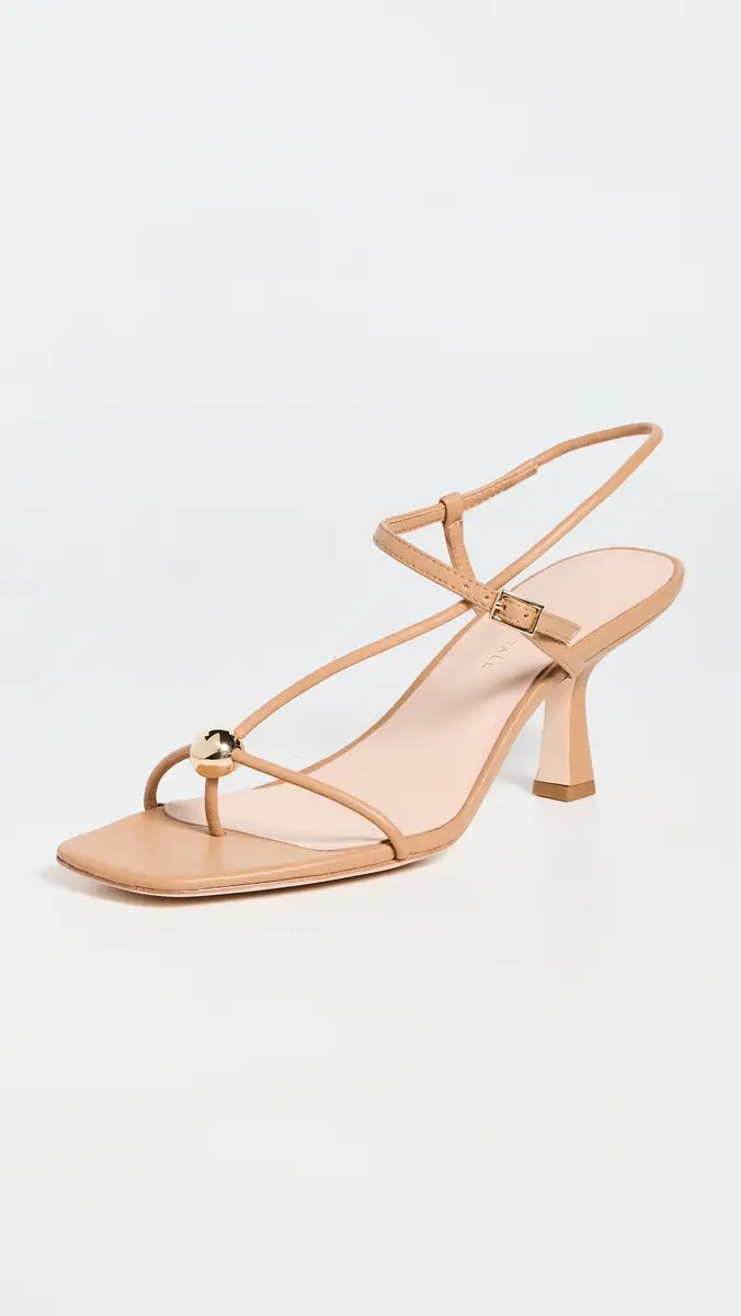 Loeffler Randall Triana Strappy Mid Heel Sandals with Ball Dune | Thumbnail 2 Loeffler Randall Triana Strappy Mid Heel Sandals with Ball Dune | Thumbnail 2