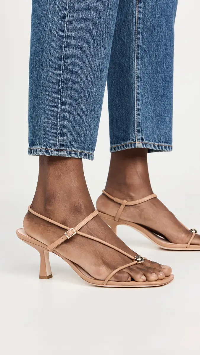 Loeffler Randall Triana Strappy Mid Heel Sandals with Ball Dune | Thumbnail 5 Loeffler Randall Triana Strappy Mid Heel Sandals with Ball Dune | Thumbnail 5