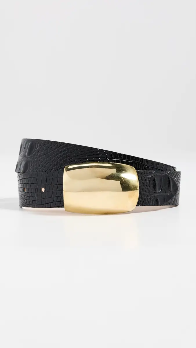 L'Agence Milou Domed Croc Embossed Belt | Thumbnail 2